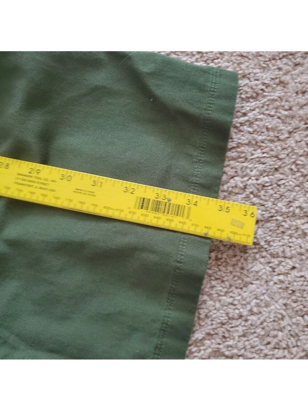 J Crew Full Button Dress Olive Green Tie Waist Cotton Size 6 - Picture 8 of 10